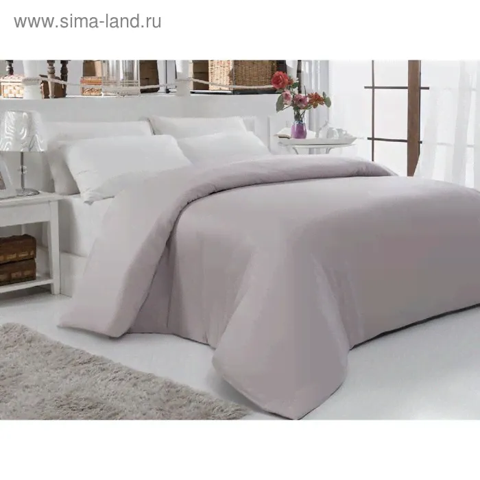 Пододеяльник KARNA SERVAN, размер 200x220 см, сатин 120 г/м2, цвет стоне-0