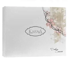 Постельное белье "KARNA" STRIPE DELUX сатин Евро, Белый
