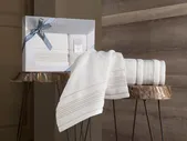 Комплект махровых полотенец Karna Ladin 50х90 + 70х140 кремовый