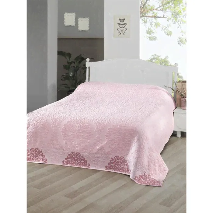 Простыня Karna Ottoman, махра, размер 200x220 см, цвет розовый-0