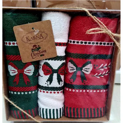 Полотенца махровые "KARNA" CHRISTMAS 30x50 см 1/3