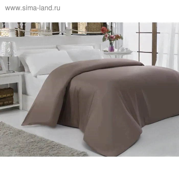Пододеяльник KARNA SERVAN, размер 160x220 см, сатин 120 г/м2, цвет коричневый